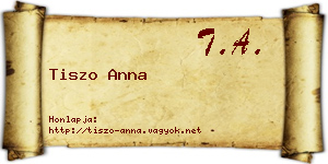 Tiszo Anna névjegykártya