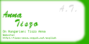 anna tiszo business card